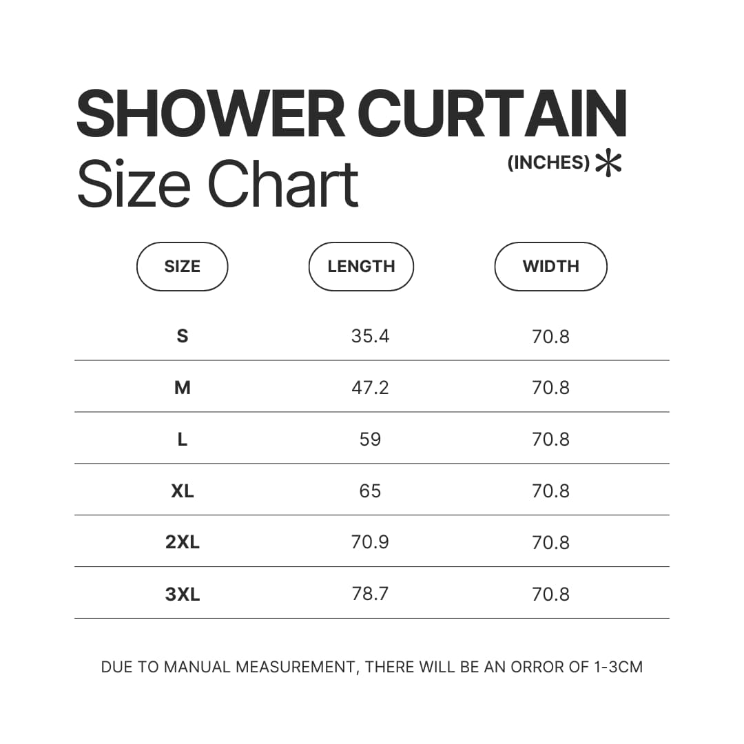 Shower Curtain Size Chart - Chrono Trigger Shop