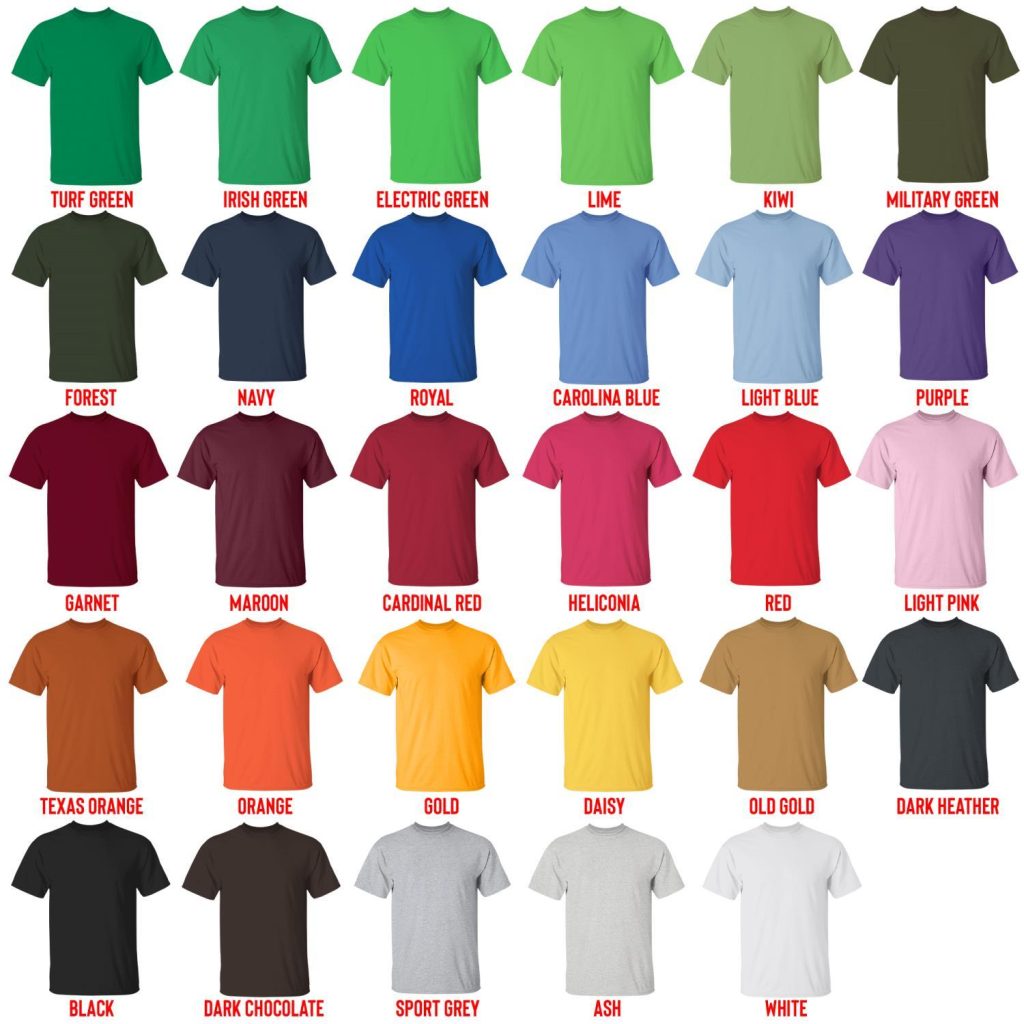 t shirt color chart - Chrono Trigger Shop